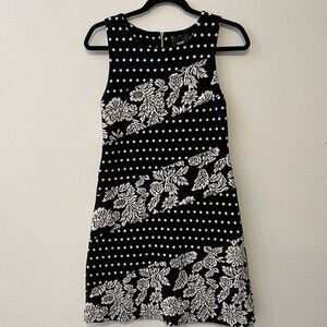 Maeve Anthropologie Dress Womens XS Floral Texture Shift Knee Length Dress Black